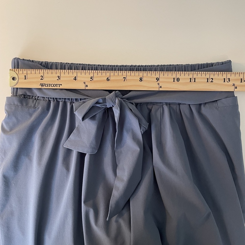 Aday Easy Days Pants Mineral Blue Size M Tie Waist Cropped Stretch Althleisure - Picture 8 of 10